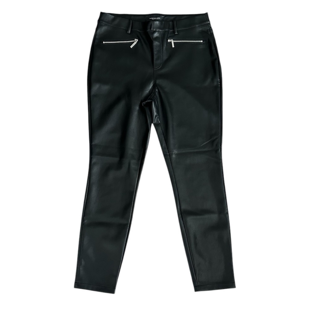 NWT Marc New York Fleece Lined High Waisted Faux Leather Pants Black Size M